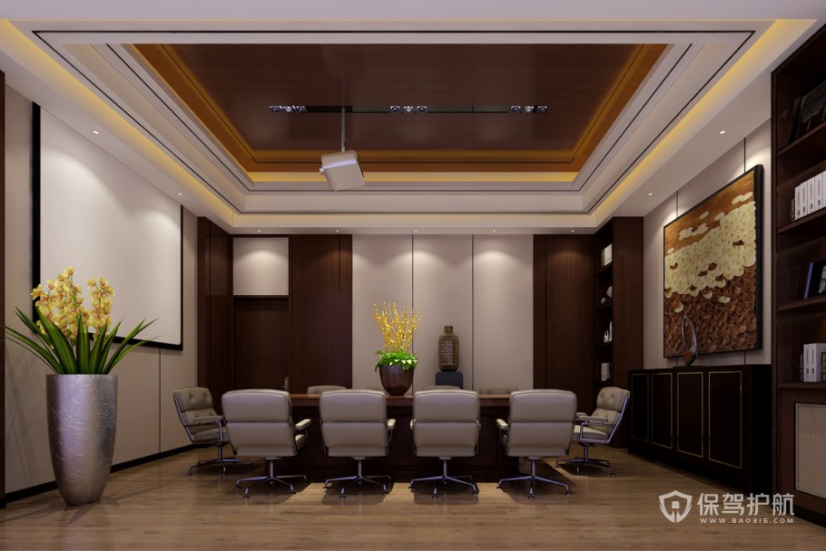 新中式风格公司会议室装修效果图