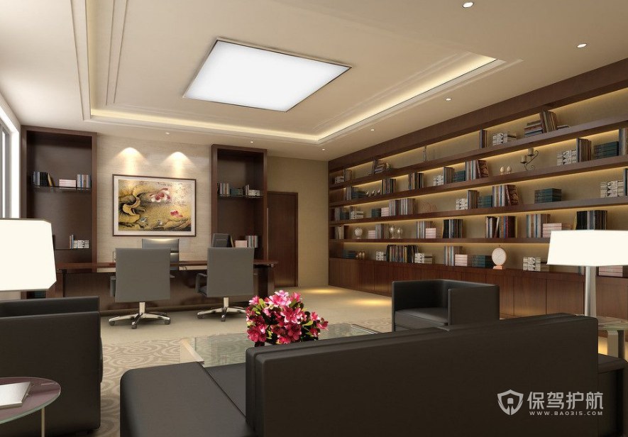 新中式奢华领导办公室装修效果图