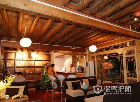 118平米原木风格咖啡厅装修实景图