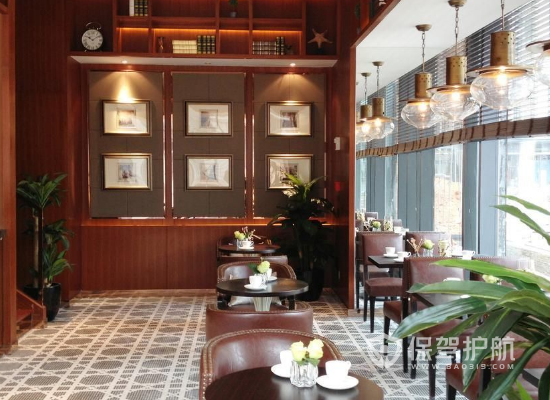 78平米中式风格咖啡厅装修实景图