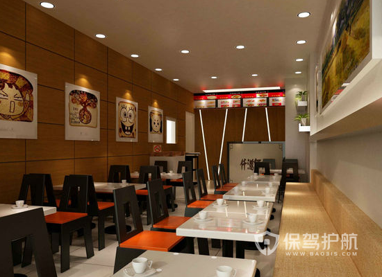 30平米现代风格小吃店装修实景图