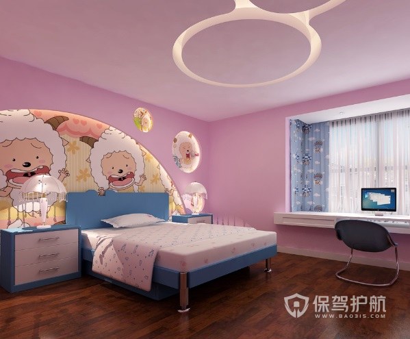 可爱风粉红色儿童房装修效果图