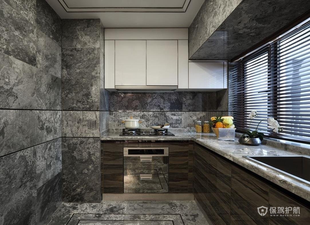 新中式风格三居室厨房装修效果图