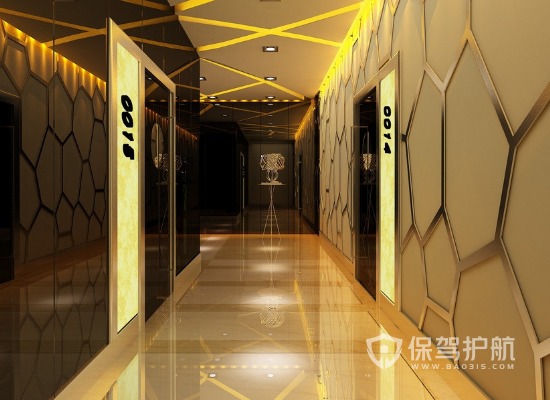 155平米现代风格KTV走廊装修实景图