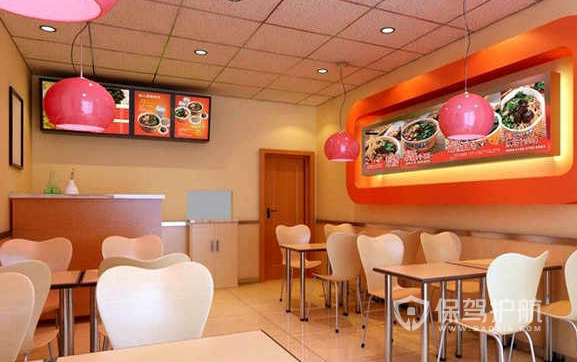 28平米现代风格小吃店装修实景图