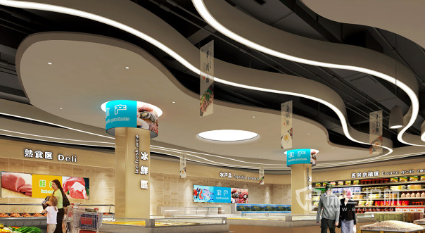 192平米现代风格超市装修实景图