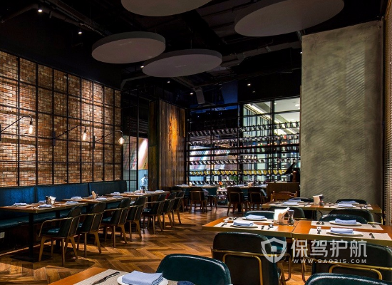 58平米工业风格西餐厅装修实景图