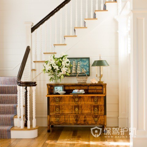 美式风格复式别墅玄关楼梯装修效果图