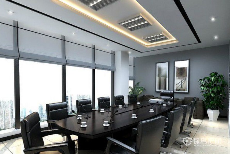 现代简约大会议室装修效果图