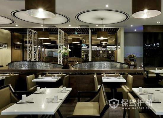 143平米现代风格西餐厅装修实景图