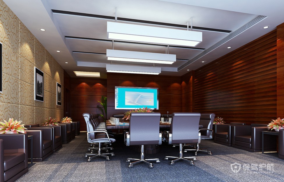 美式新古典办公会议室装修效果图