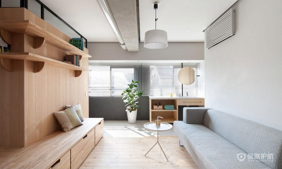 50平创意日式公寓客厅装修效果图