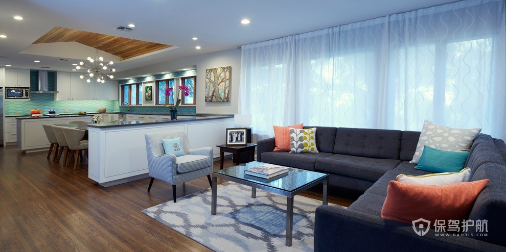 现代风格小公寓客厅装修效果图