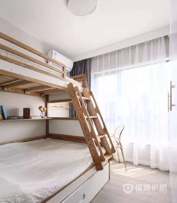 176平法式风儿童房高低床装修效果图