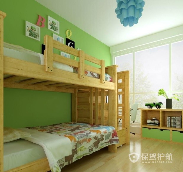 144平儿童房定制高低床装修效果图