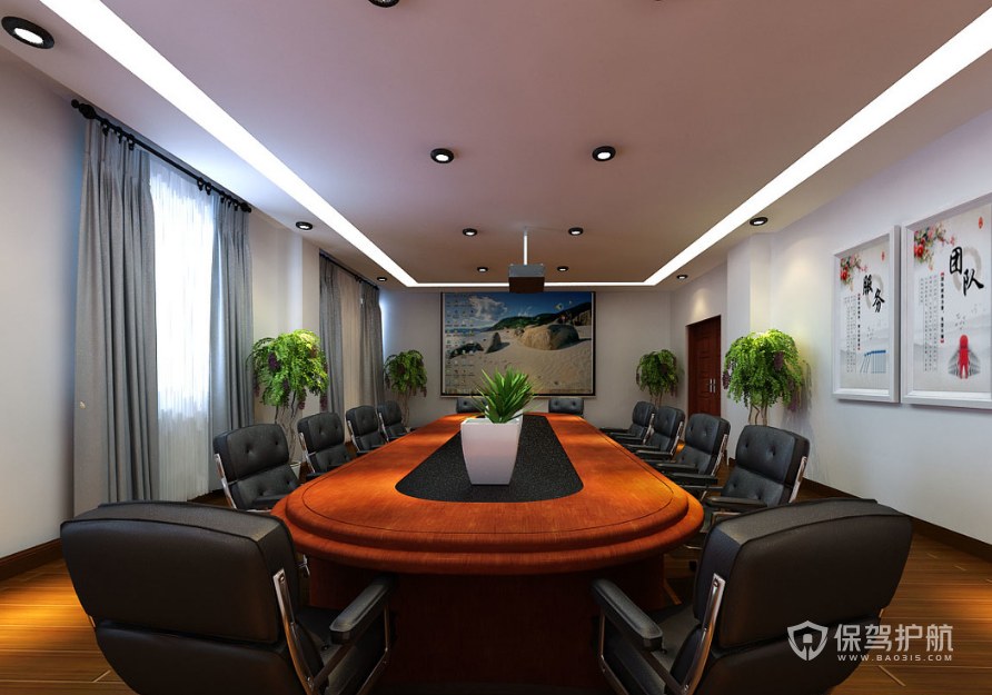 现代风办公会议室装修效果图