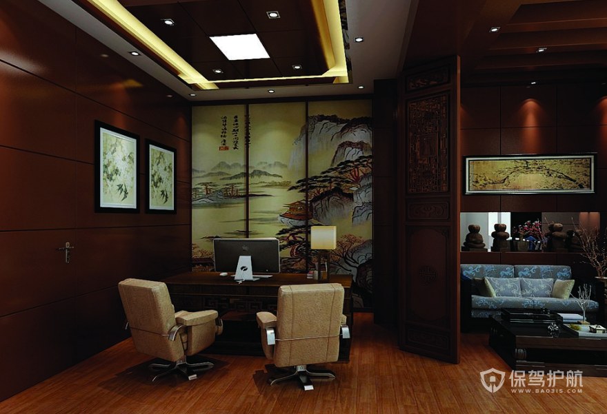中式古典风领导办公室装修效果图