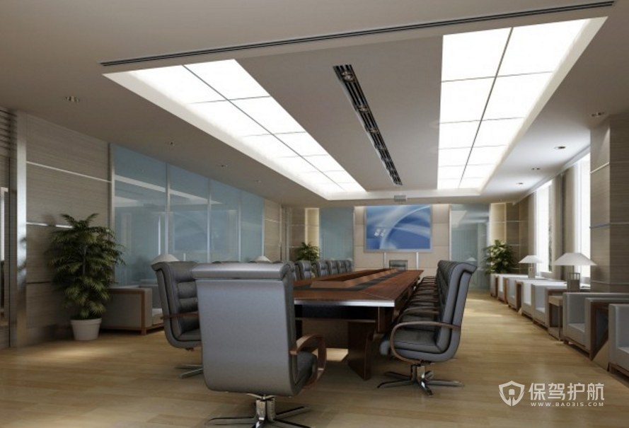 现代轻奢风办公会议室装修效果图