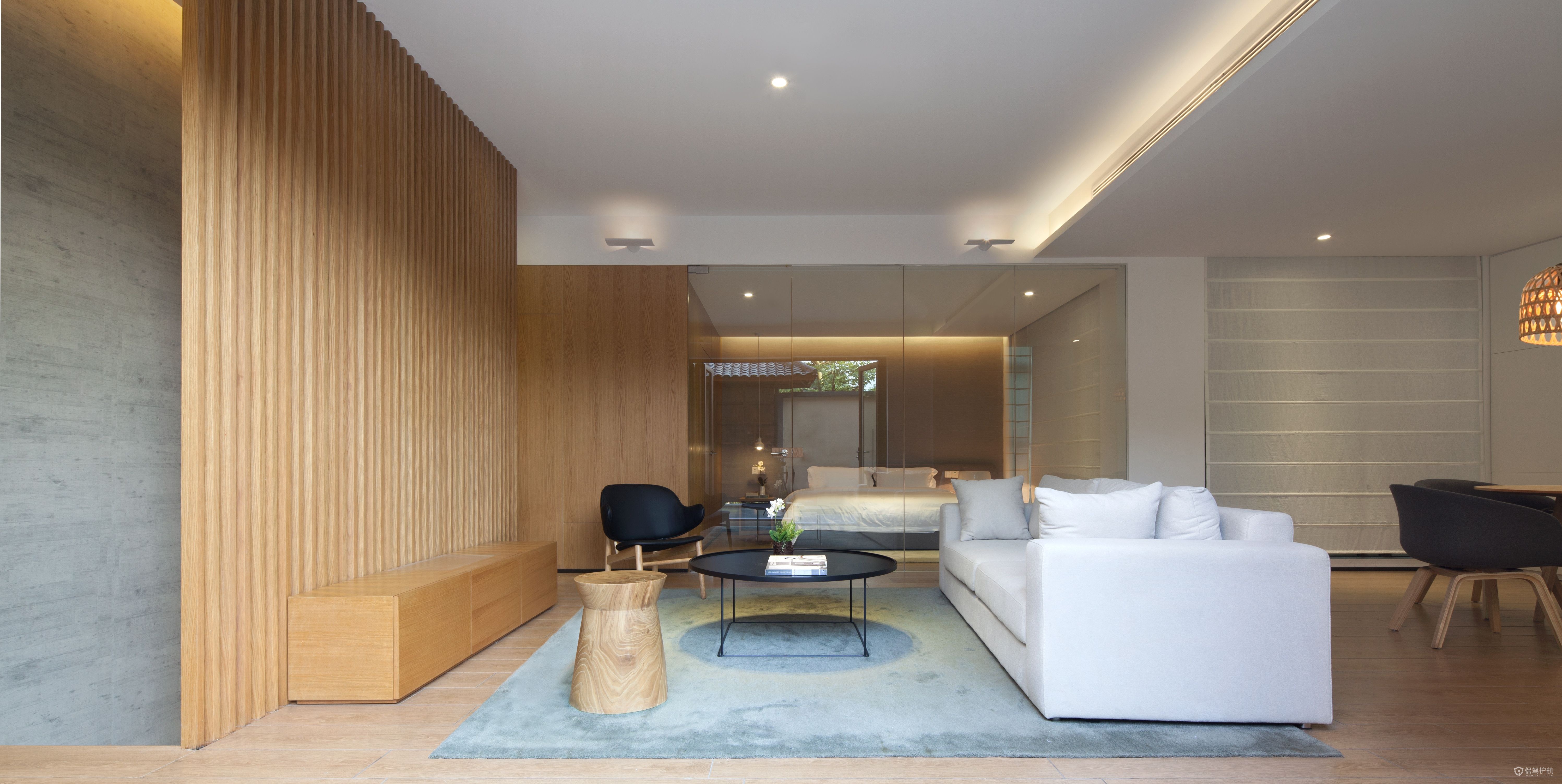 日式复式公寓客厅装修效果图