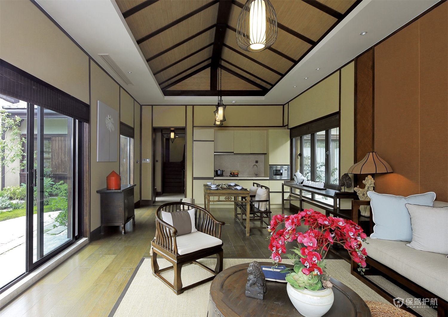 日式古典风别墅客厅装修效果图