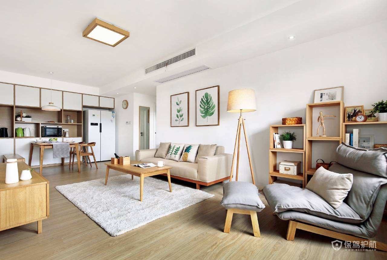 日式原木风二居室客厅装修效果图