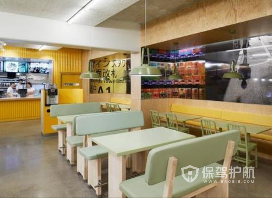 39平米日式风格快餐店装修实景图