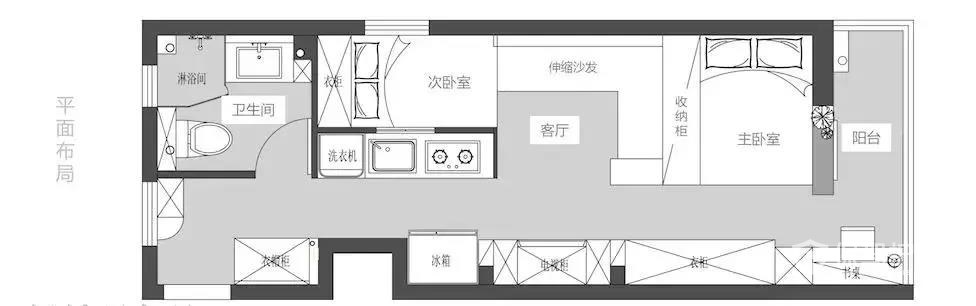 30㎡老房挤出3居室嵌入式让全家空荡荡三代人轻松蜗居