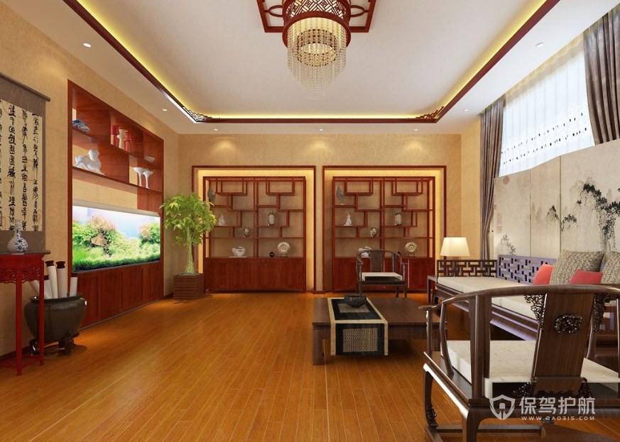 中式风格公司待客室装修效果图