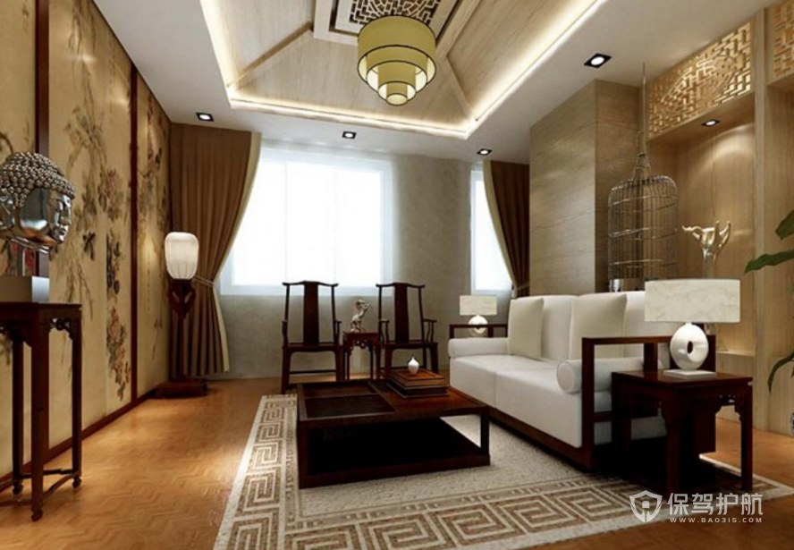 新中式古典办公待客室装修效果图