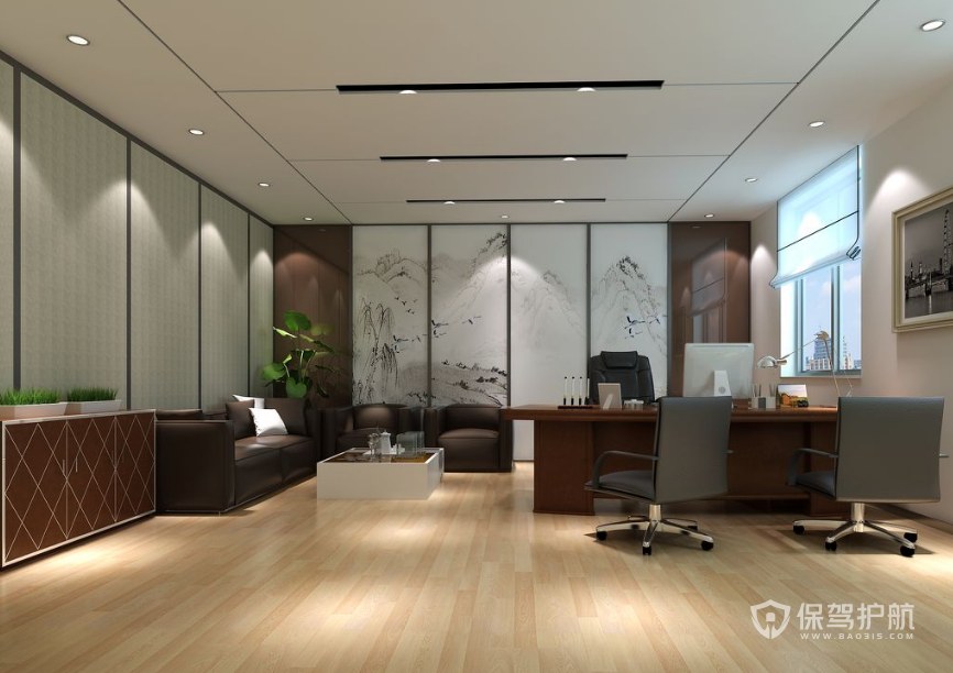 新中式风格领导办公室装修效果图