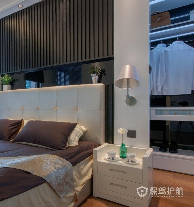 新中式混搭风卧室床头柜装修效果图