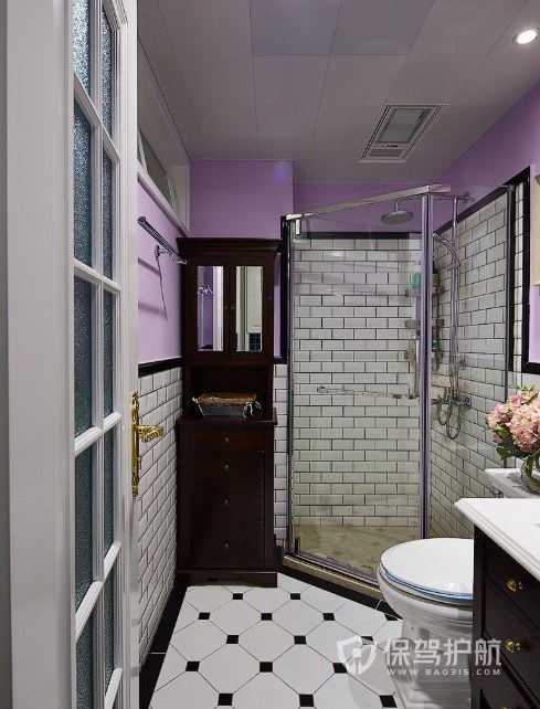 时尚复古风卫生间淋浴房安装效果图