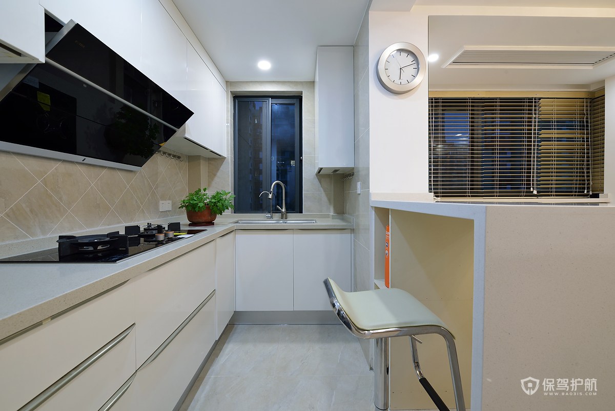 现代风格开放式厨房吧台装修效果图