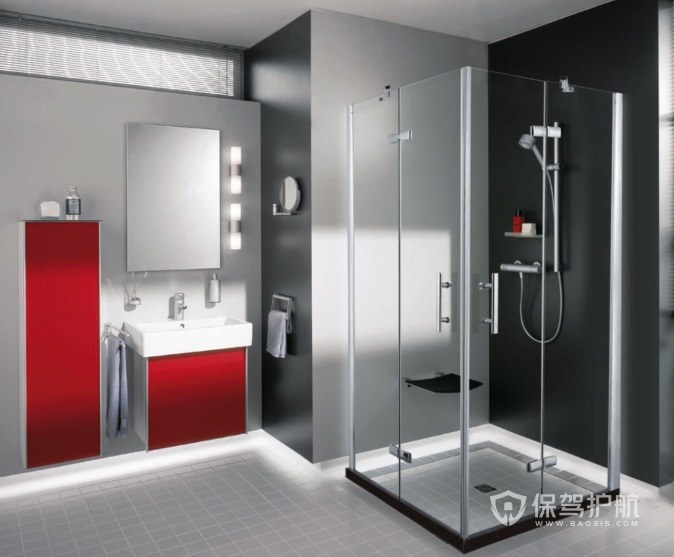 现代轻奢风卫生间淋浴房安装效果图
