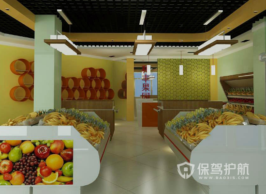 44平米现代风格水果店装修实景图