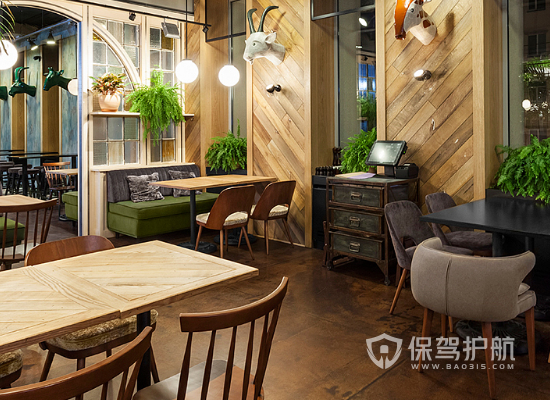 65平米简约风格咖啡厅装修实景图