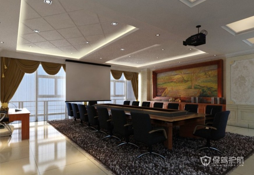 中式创意办公会议室装修效果图