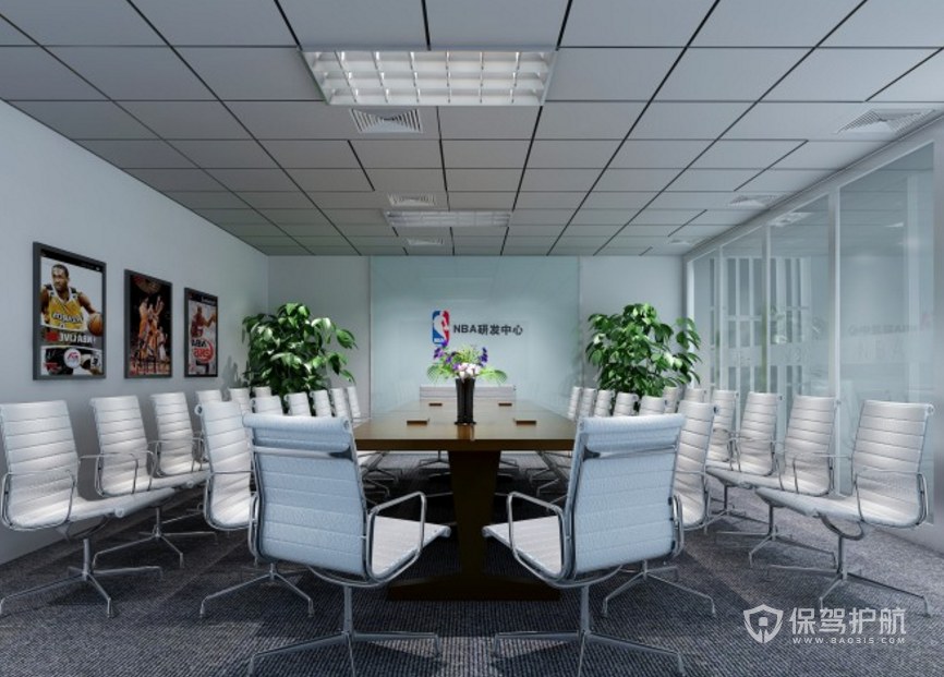 现代简约风多媒体会议室装修效果图