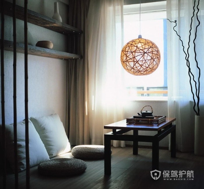 日式禅意卧室古典风茶区装修效果图