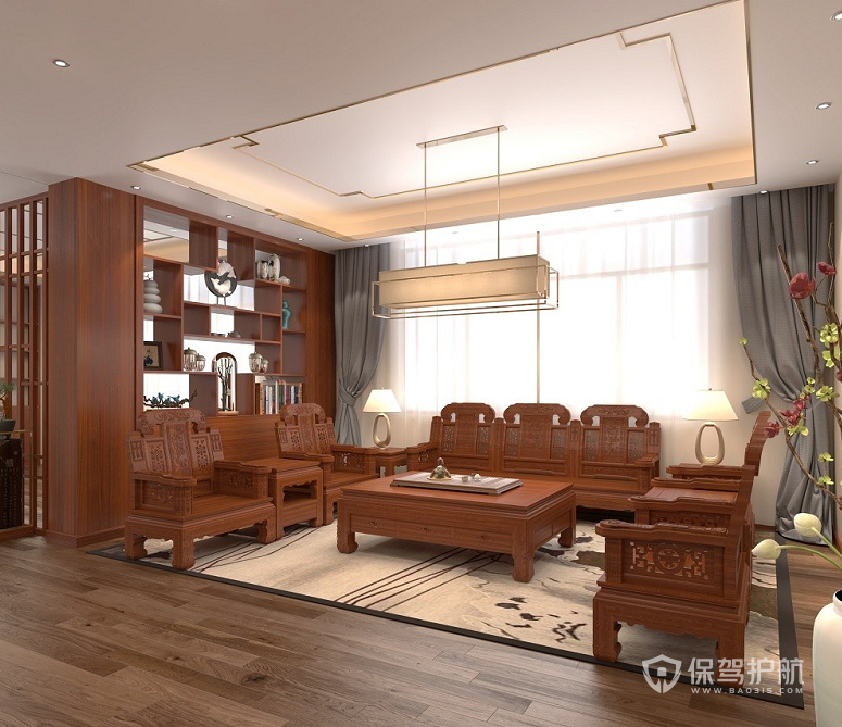 中式风格办公待客室装修效果图