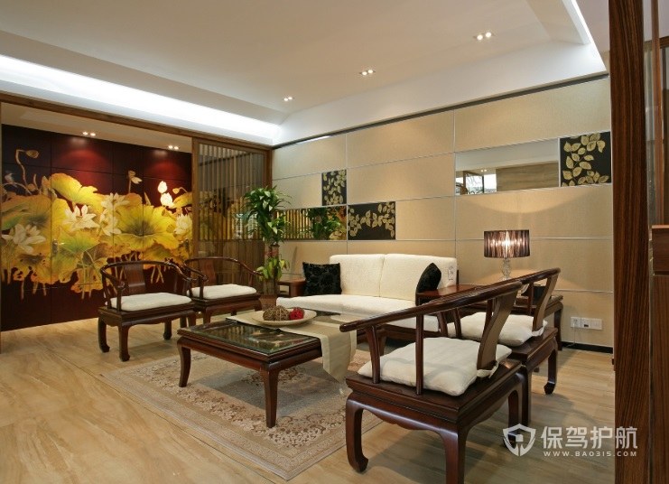 中式客厅红木茶几装修效果图