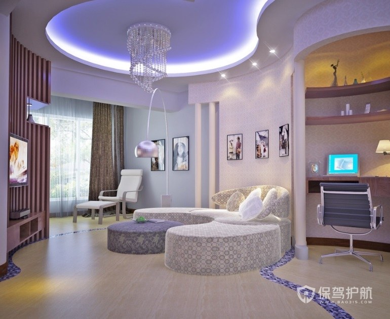韩式公寓轻奢风二级吊顶装修效果图