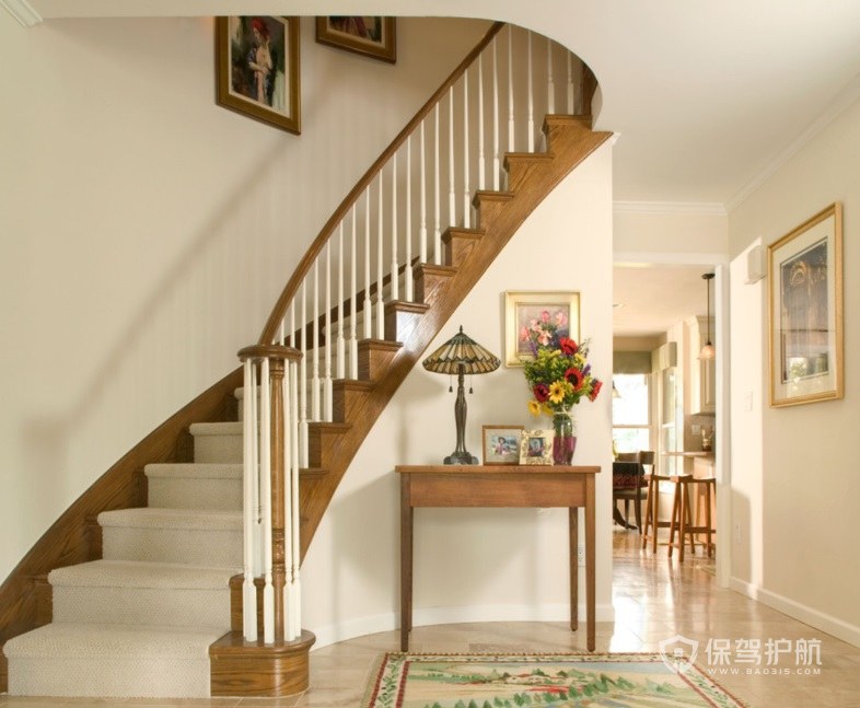 法式风格别墅楼梯装饰画装修效果图