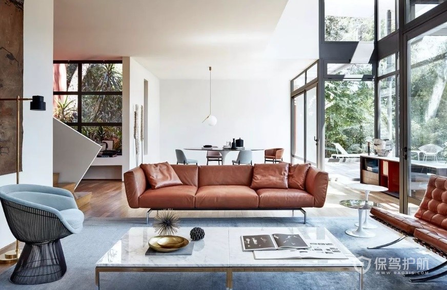 北欧风挑高设计客厅沙发装修效果图