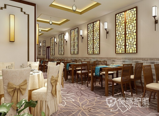 95平米中式风格饭馆室内装修效果图