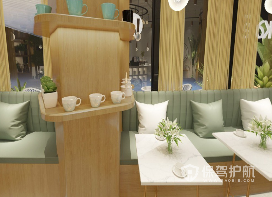 57平现代风格咖啡店桌椅装修效果图