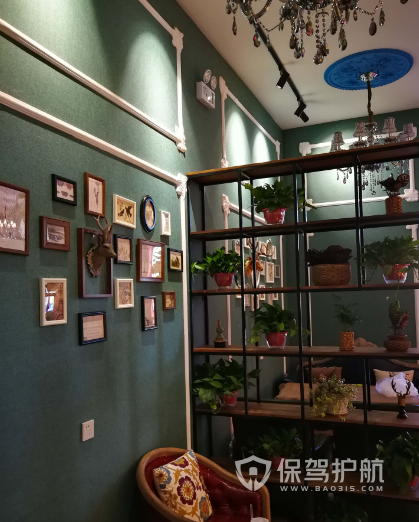 116平田园风格甜品店照片墙装修效果图