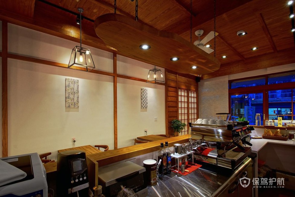 日式风格咖啡馆收银台装修效果图