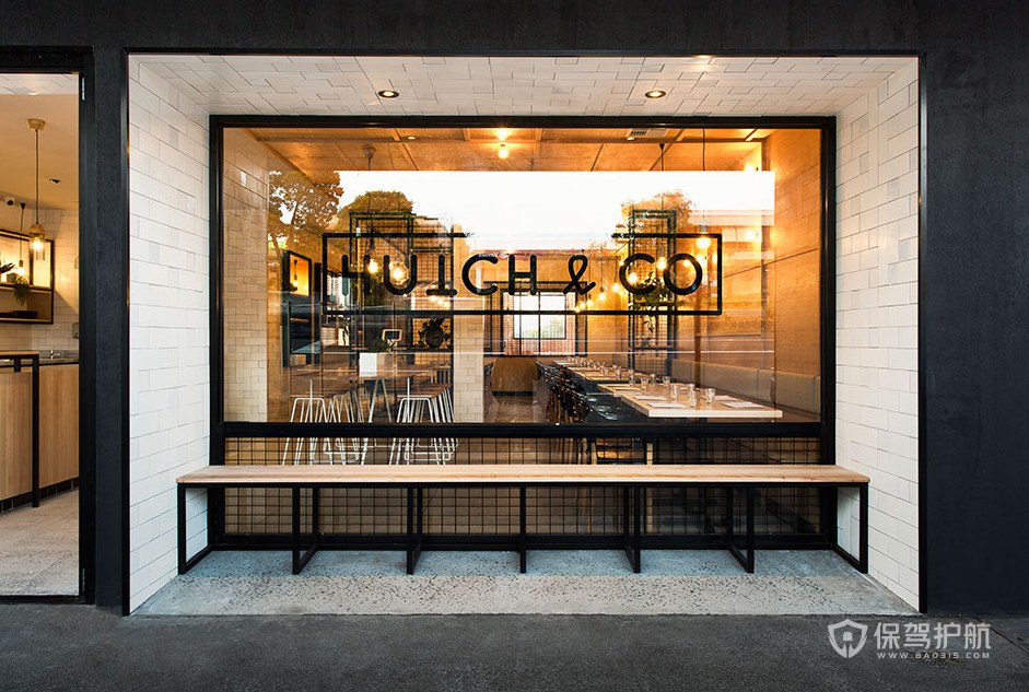 日式风格简餐厅橱窗装修效果图