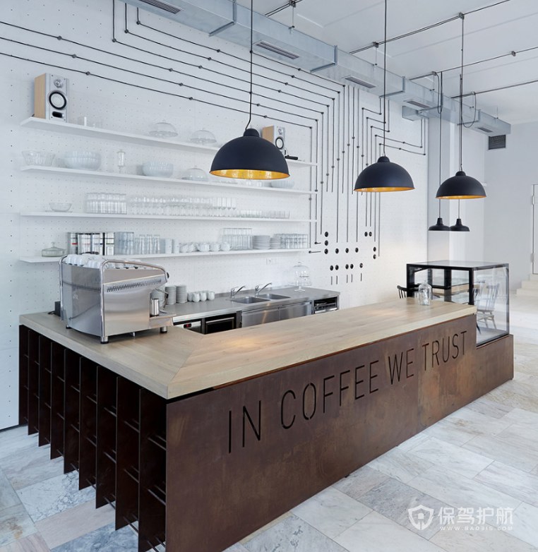 北欧风格咖啡店点餐台装修效果图